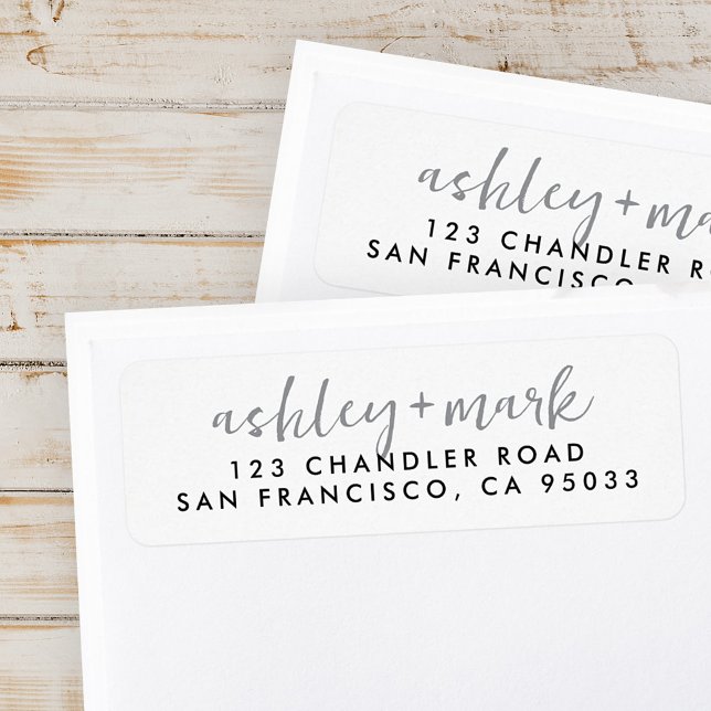 Modern Script Elegant Chic Wedding Return Address (Creator Uploaded)