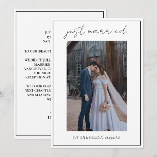 Modern Script Elegant Invitation just married