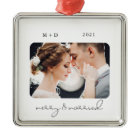 Modern Script Elegant Merry Married Wedding Photo