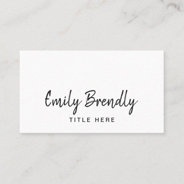 Modern Script Elegant Minimalist  Business Card (Front)