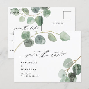 Modern script elegant vintage non photo wedding announcement postcard