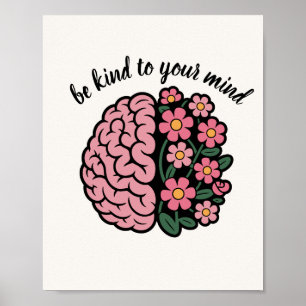 Modern Script Elegant Wall Art Poster be kind