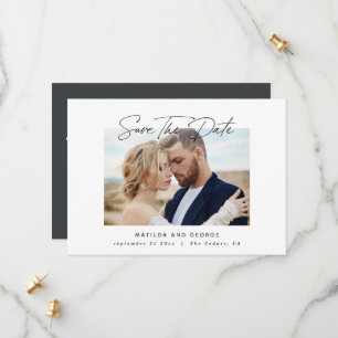 Modern script elegant wedding save the date