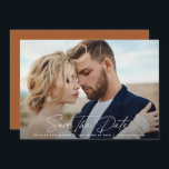 Modern script elegant wedding save the date<br><div class="desc">Modern script elegant wedding save the date card. Modern minimal stylish design. All colours can be customised.</div>