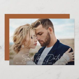 Modern script elegant wedding save the date