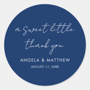Modern Script Elegant Wedding Thank You Classic Round Sticker