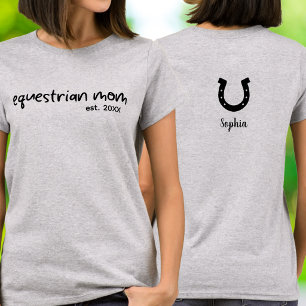 Modern Script Equestrian Mum Established Year T-Shirt