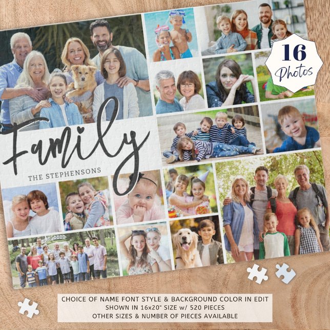 Modern Script FAMILY 16 Photo Collage Jigsaw Puzzle (Creator Uploaded)