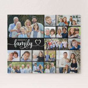 Modern Script FAMILY 16 Photo Collage Your Color Jigsaw Puzzle