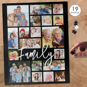 Modern Script FAMILY 19 Photo Collage Custom Colou Jigsaw Puzzle