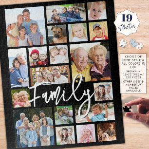Modern Script FAMILY 19 Photo Collage Custom Colou Jigsaw Puzzle