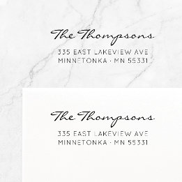 Modern Script Family Name. Return Address 09. Self-inking Stamp