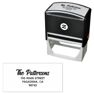 Modern Script Family Name Return Address Self-inking Stamp