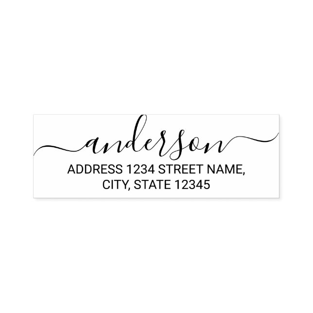 Modern Script Family Name Return Address Self-inking Stamp (Design)