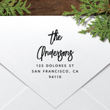 Modern Script Family Name Return Address