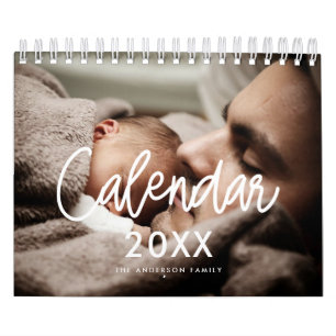 Modern script family photo 2022 calendar