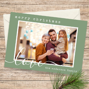 Modern Script Family Photo Christmas Holiday Card