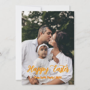 Modern Script Family Photo easter Holiday Card