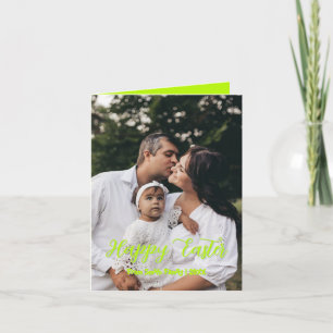 Modern Script Family Photo easter Holiday Card