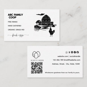 Modern Script  Farm Fresh Eggs Business Card