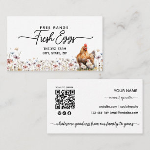 Modern Script  Farm Fresh Eggs Business Card