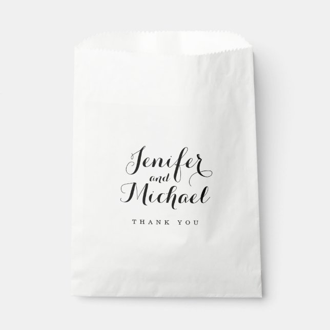 Modern Script Favour Bags (Front)