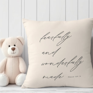 Modern Script Fearfully & Wonderfully Made Nursery Cushion