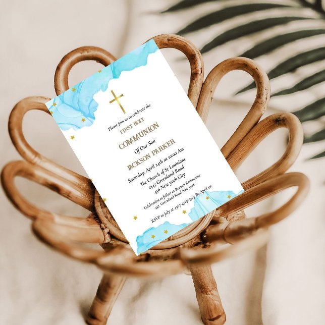 Modern script first holy communion  invitation (Creator Uploaded)