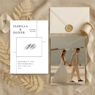  Modern Script Floral Wedding Invitation  Photo 
