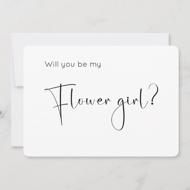 Modern Script Flower Girl Proposal Invitation (Front)