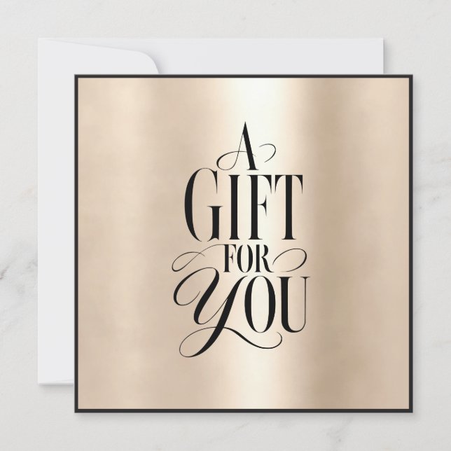 Modern Script Font Gold Business Gift Certificate (Front)