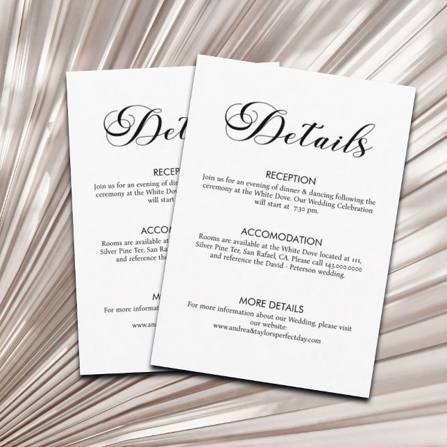 Modern Script for Wedding Details Enclosure Card (Creator Uploaded)