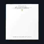 Modern Script from the desk of Notepad<br><div class="desc">A simple and modern office notepad with your name in a script handwritten font with a gold heart underneath. Personalize it for your office. This simple and modern notepad makes a great gift. Designed for you by Blackberry Boulevard.</div>