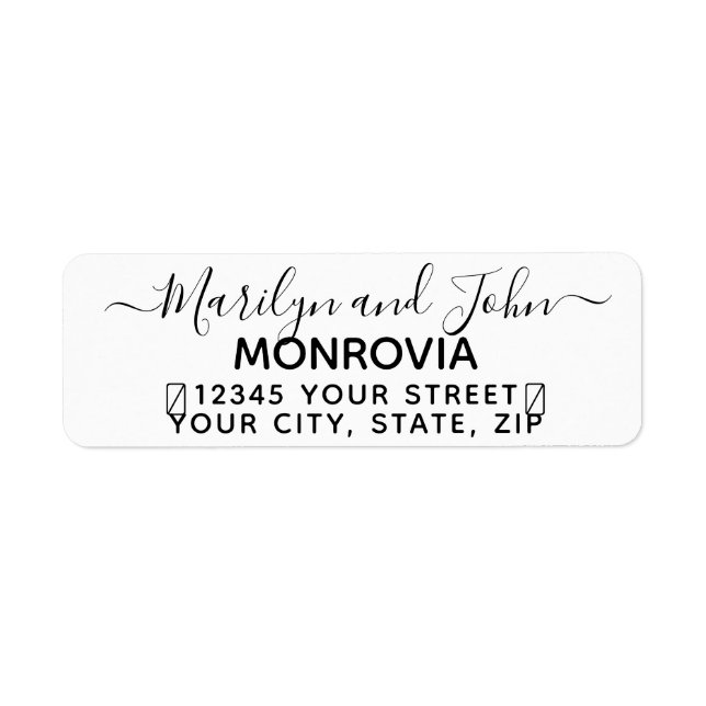 Modern Script Fun Return Address Label (Front)