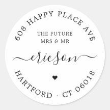 Modern Script Future Mrs Mr Return Address Wedding