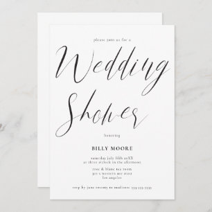 Modern Script Gender Neutral Wedding Shower Invitation