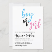 Modern Script Gender Reveal Invitation
