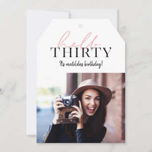 Modern script & geometric 30th birthday photo