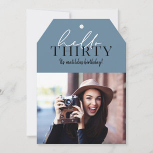 Modern script & geometric 30th birthday photo