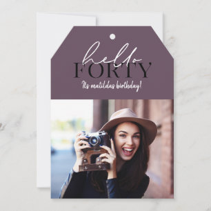 Modern script & geometric 40th birthday photo