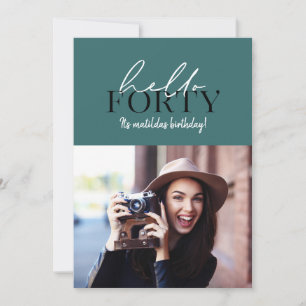 Modern script & geometric 40th birthday photo