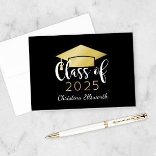 Modern Script Gold 2024 Custom Graduation Thank You Card
