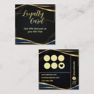 Modern Script Gold and Black  Loyalty Card