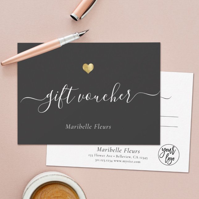 Modern Script Gold Logo Gift Voucher Certificate (Creator Uploaded)