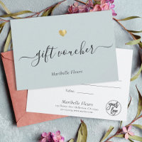 Modern Script Gold Logo Gift Voucher Certificate