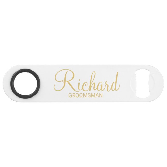 Modern Script Gold Personalised Groomsman (Front (Horizontal))