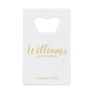 Modern Script Gold Personalised Groomsmen