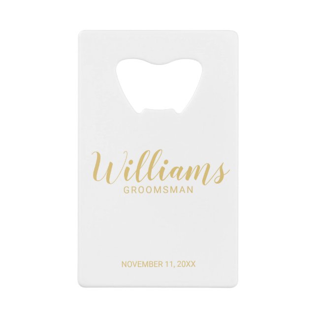 Modern Script Gold Personalised Groomsmen (Front)
