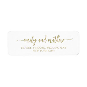 Modern Script Gold Return Address Labels