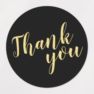 Modern Script Gold Wedding Favour Thank You Labels
